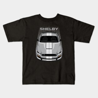 Ford Mustang Shelby GT350 2015 - 2020 - Avalanche Grey - White Stripes Kids T-Shirt